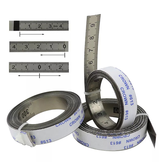 Stainless Steel Miter Track Tape Measure - Self-Adhesive Metric Scale Ruler, 1M-6M Lengths for Router Tables, Saws & Woodworking Tools - WooLyz