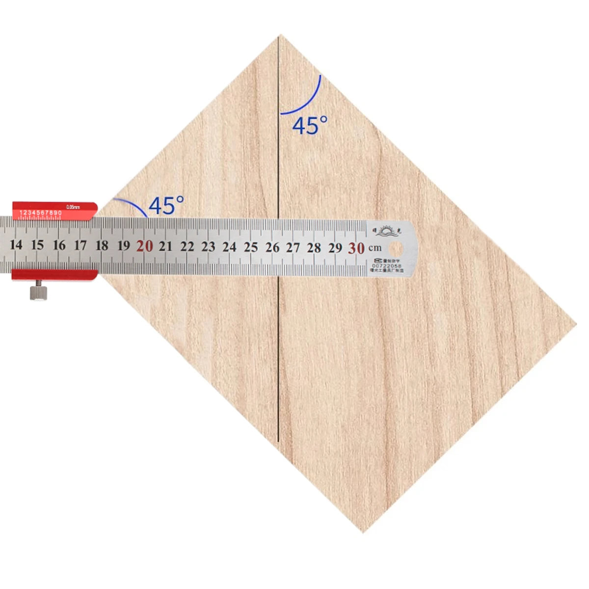 45/90 Degree Steel Ruler Positioning Block and Scriber, Adjustable Woodworking Measuring Tool - WooLyz